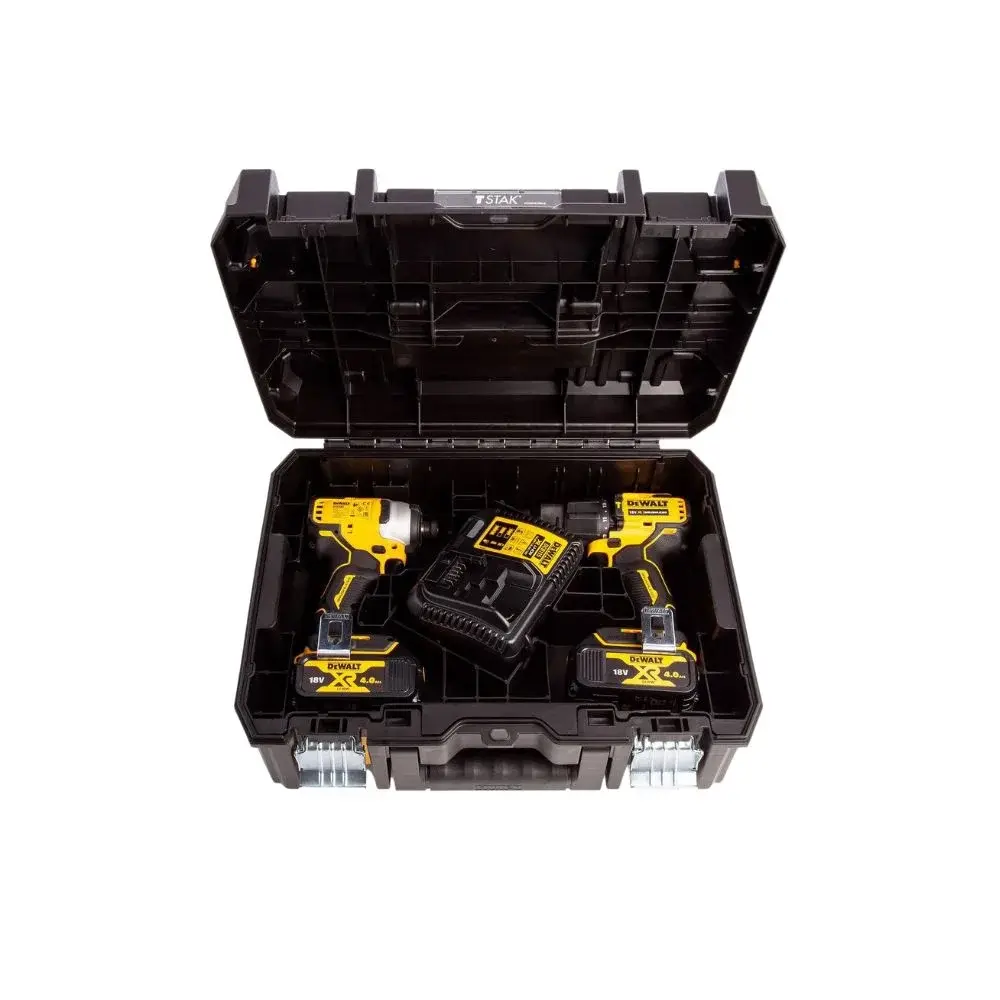 DeWALT DCK2062M2T 18V XR Brushless Twin Kit - 2x 4Ah Batteries, Charger & Tstak II Case (2).webp
