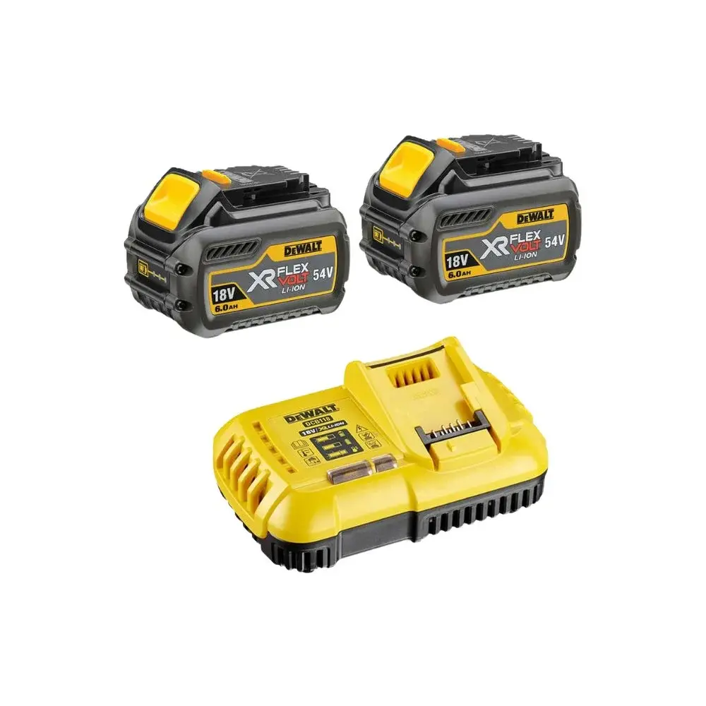 DeWalt 2x DCB546 18V 54V XR FLEXVOLT 6Ah Battery + DCB118 Fast Charger w TSTAK (2).webp