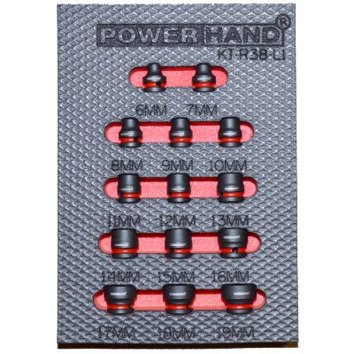POWERHAND KI-R38-L1 3/8″ Low Profile Impact Socket Set 6-19mm
