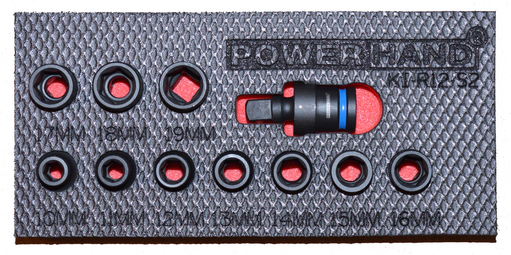 Powerhand 1/2" Shallow Impact Socket Set 10-19mm