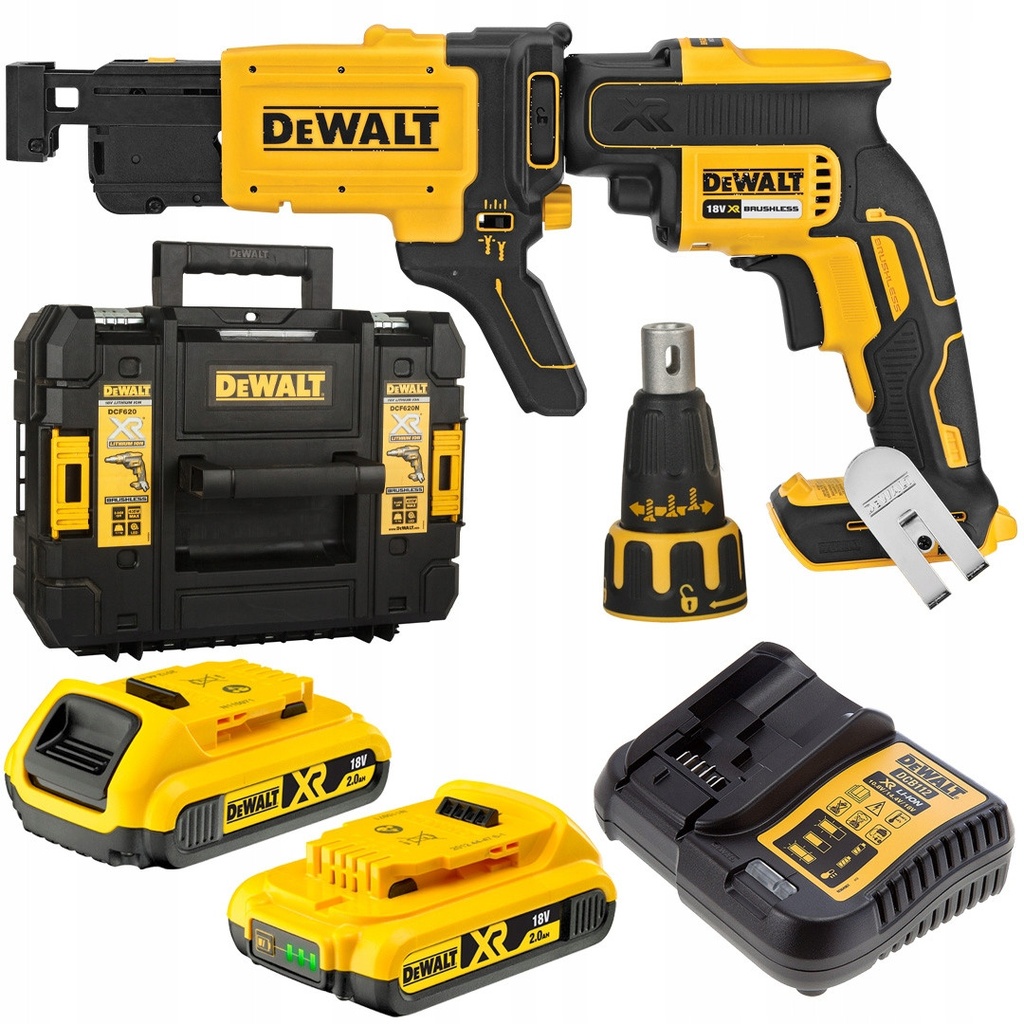 DeWALT DCF620D2K 18V 2x2.0Ah Li-Ion Brushless Autofeed Collated Drywall Screwgun