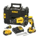 DeWALT DCF620P2K 18V Drywall Screwdriver, DCF6202 Collated Screw Gun Attachment 2 x 5Ah Batts And Charger