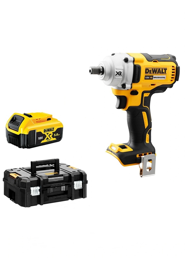 DeWalt DCF894N 18V XR Brushless 1/2in Impact Wrench with 1 x 5.0Ah + Tstak