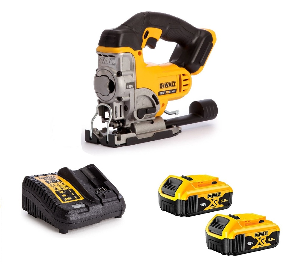 DeWalt DCS331 18V XR Cordless Jigsaw 2x 5Ah Batteries DCB184, Charger DCB115