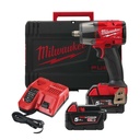 Milwaukee M18FMTIW2F12-502X 18V MidTorque 1/2In Friction Ring Impact Wrench Kit – 2 x 5Ah Batteries, Charger & Dynacase