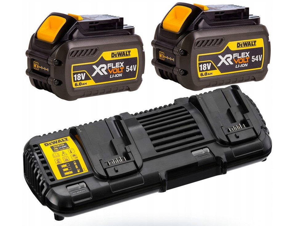 Dewalt DCB546 18V/54V 6.0Ah FLEXVOLT Battery Twin Pack & DCB132 Charger Bundle