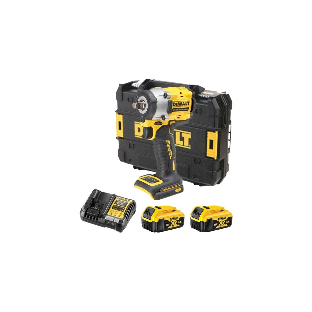 DeWALT DCF921P2T XR 18V Brushless Cordless 1/2″ Drive Impact Wrench Hog Ring With 2x5Ah Batts, Chrager And Case