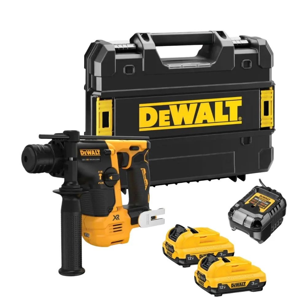DeWALT DCH072L2 12V XR 14mm Brushless SDS+ Hammer Drill - 2 X 3Ah Charger and Case