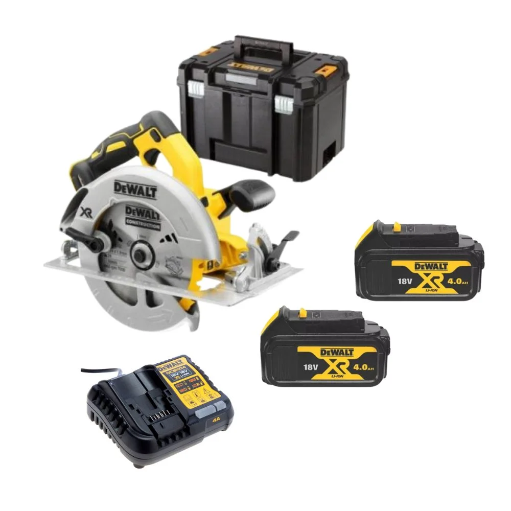 DeWALT DCS570M2 18V XR Brushless 184mm Circular Saw Kit with 2x4Ah Batteries, Charger and TSTAK Case 