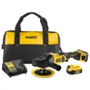 DeWALT DCM849P2 18V XR Brushless 180mm Rotary Polisher with 5Ah and Bag