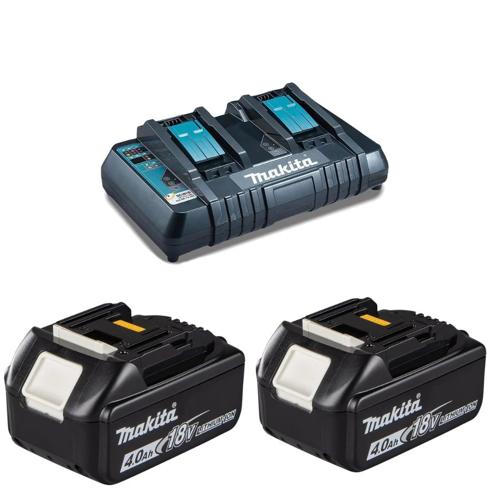 Makita DC18RD 18V Twin Charger + 2 x BL1840B 4.0Ah LXT Lithium-Ion Batteries