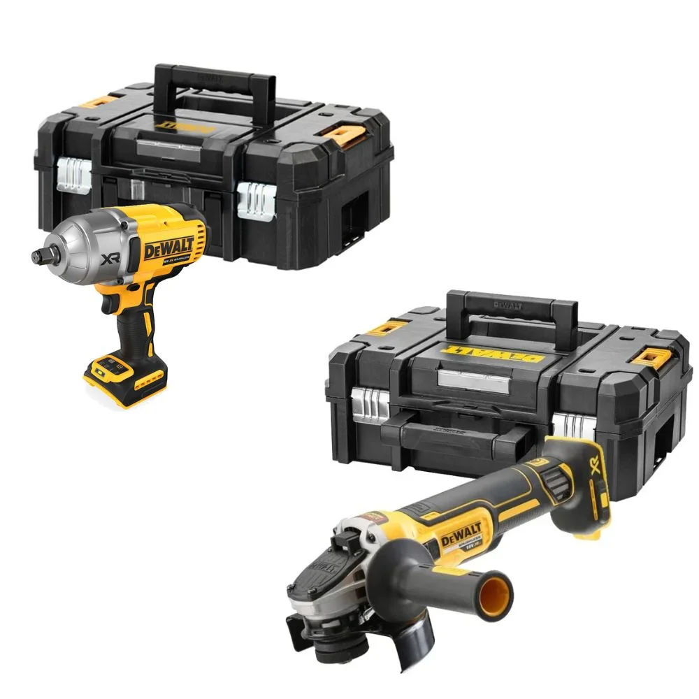 DeWALT DCF900NT Impact Wrench and DCG405NT Angle Grinder Bundle Kit