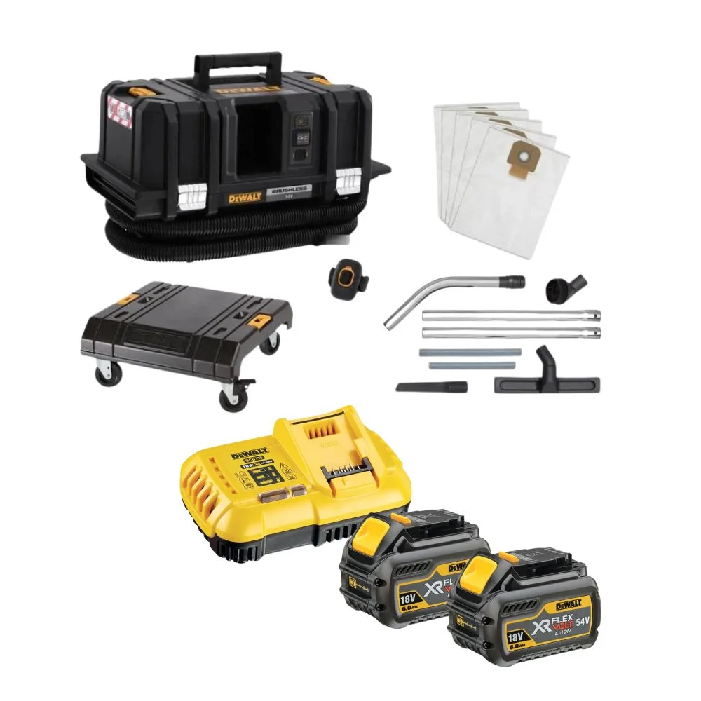 DeWALT DCV586MKT2 Brushless FlexVolt 54 Volt Wet & Dry Vacuum Cleaner With 2x6Ah Battery and Charger