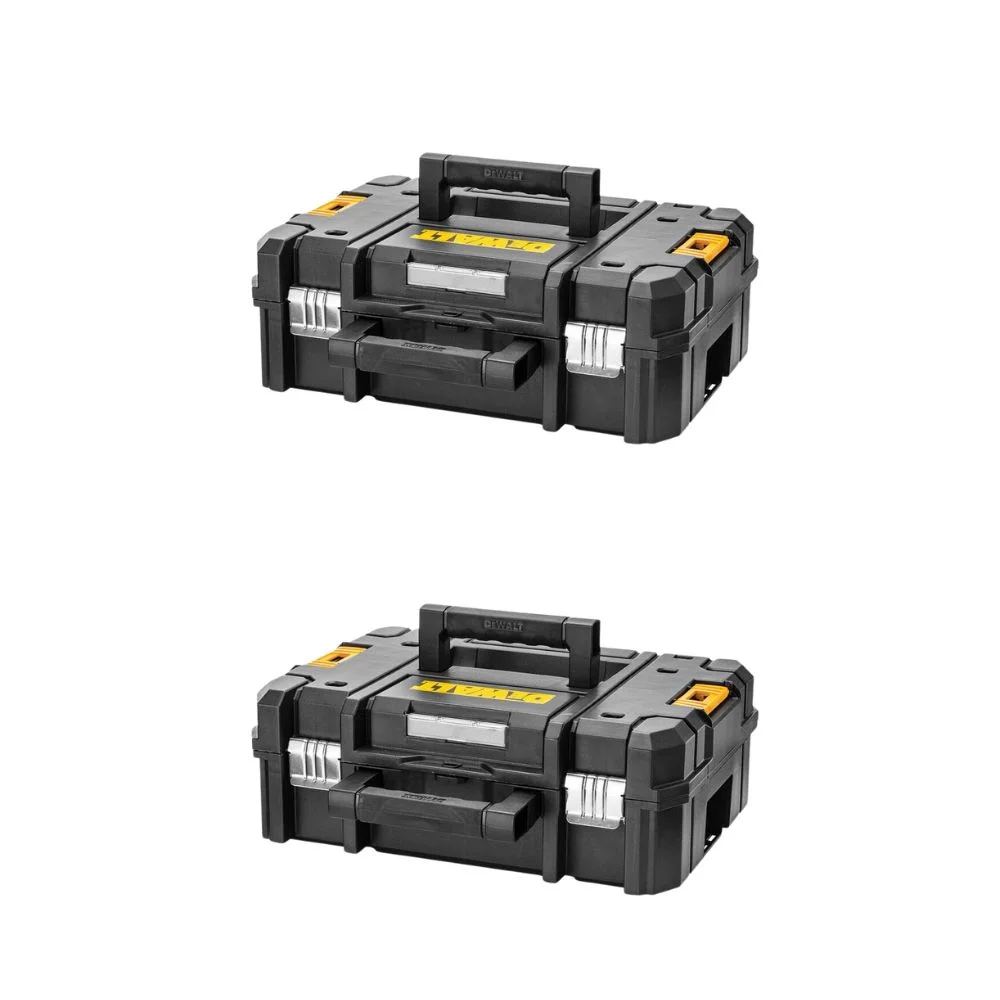 DeWALT DWST1-70703 T-Stak Toolbox Tool Storage II Suitcase Empty Carry Case - Twin Pack