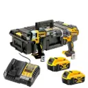 DeWALT DCK266P2 Combi Drill And Impact Driver XR 18v Brushless Kit Witih 2 x 5.0Ah Batts , Charger & DS150 Case