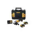 DeWALT DCG408M2 18V XR Brushless 125mm Paddle Switch Angle Grinder – 2x 4Ah Batt, Charger & TSTAK II Case 