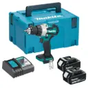 Makita DHP489RFJ 18V LXT Brushless 2-Speed Combi Drill With 2x3.0Ah Batteries,Charger & MAKPAC3 Case