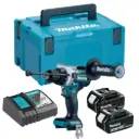 Makita DHP492RFJ 18V LXT Brushless Combi Drill With 2x3.0Ah Batteries,Charger & MAKPAC3 Case