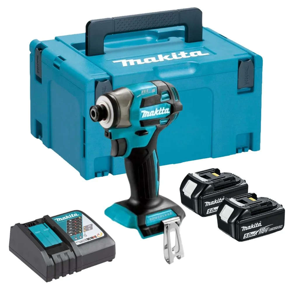 Makita DTD173RTJ 18V LXT Brushless Impact Driver – 2x5Ah Batteries, Charger & MAKPAC 3 Case