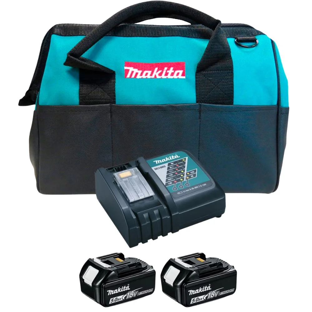 Makita 197624-2 Energy Kit 2x5.0Ah 18V LXT Li-Ion Battery BL1850 & DC18RC Fast Charger in Tool Bag