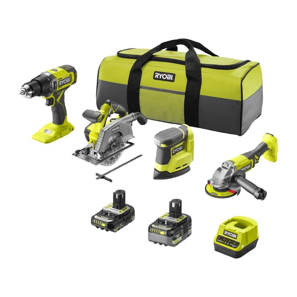 Ryobi R18CK4G-252S 18V ONE+ 4 Tool Combo Kit With 1x2Ah , 1x5Ah Batteries