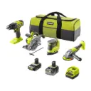 Ryobi R18CK4G-252S 18V ONE+ 4 Tool Combo Kit With 1x2Ah , 1x5Ah Batteries