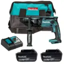 Makita DHR165RTJ 18V LXT SDS+ Rotary Hammer Drill - 2 x 5.0Ah Batteries, Charger & Tool Bag