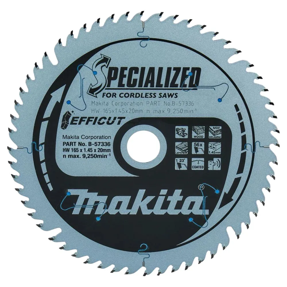 Makita B-57336 165X20MM 56T Efficut TCT Saw Blade