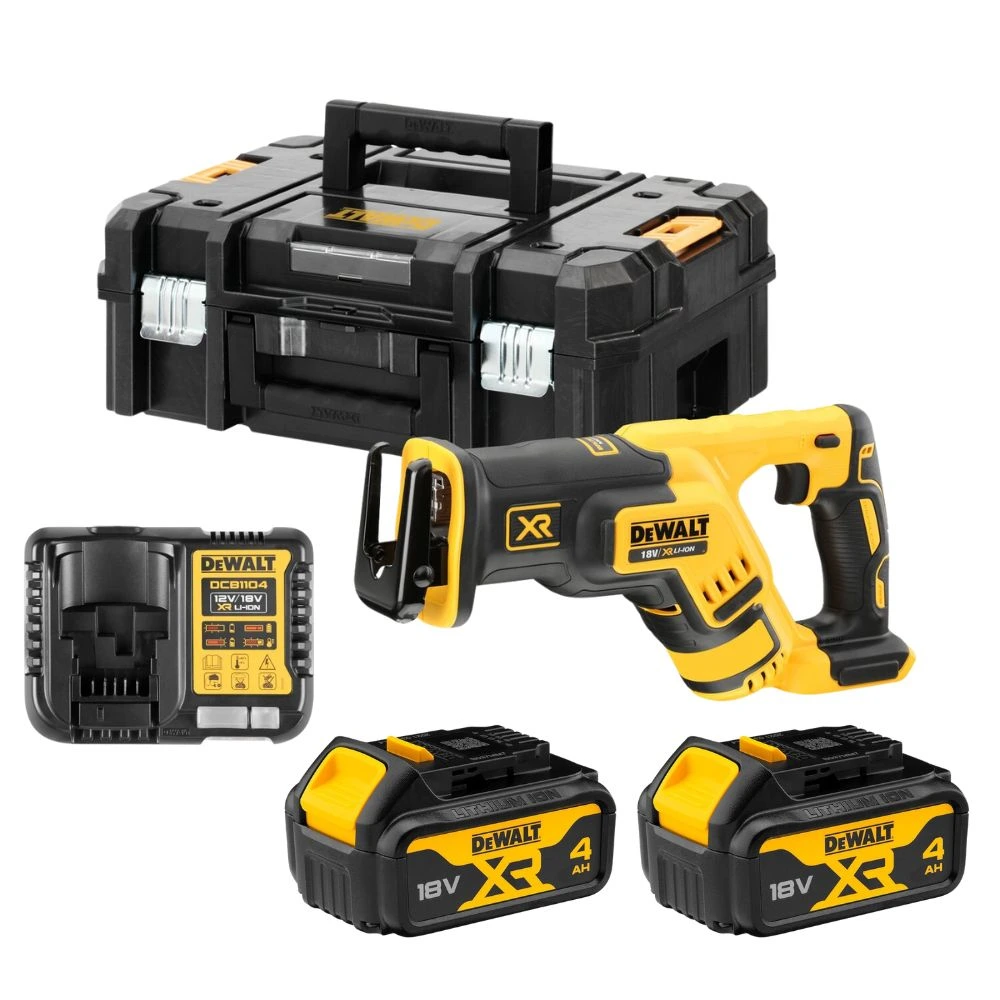 DeWALT DCS367M2 18V XR Compact Brushless Reciprocating Saw Kit – 2 x 4.0Ah Batteries, Charger & TSTAK Case