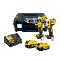 DeWALT DCK266P2T 18V XR BL Twin Kit with Batteries, Charger and TSTAK II