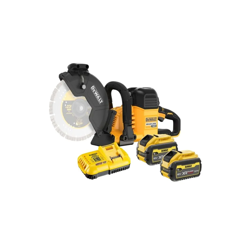 DeWALT DCS691X2 54V XR Flexvolt Cut Off Saw 230mm Wireless – 2x9ah Batteries & Charger (Blade is not Included) 
