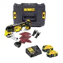 DeWALT DCS356P2 18V XR Brushless 3 Speed Oscillating Tool With 2 x 5Ah Batteries, Charger And TSTAK II Case 
