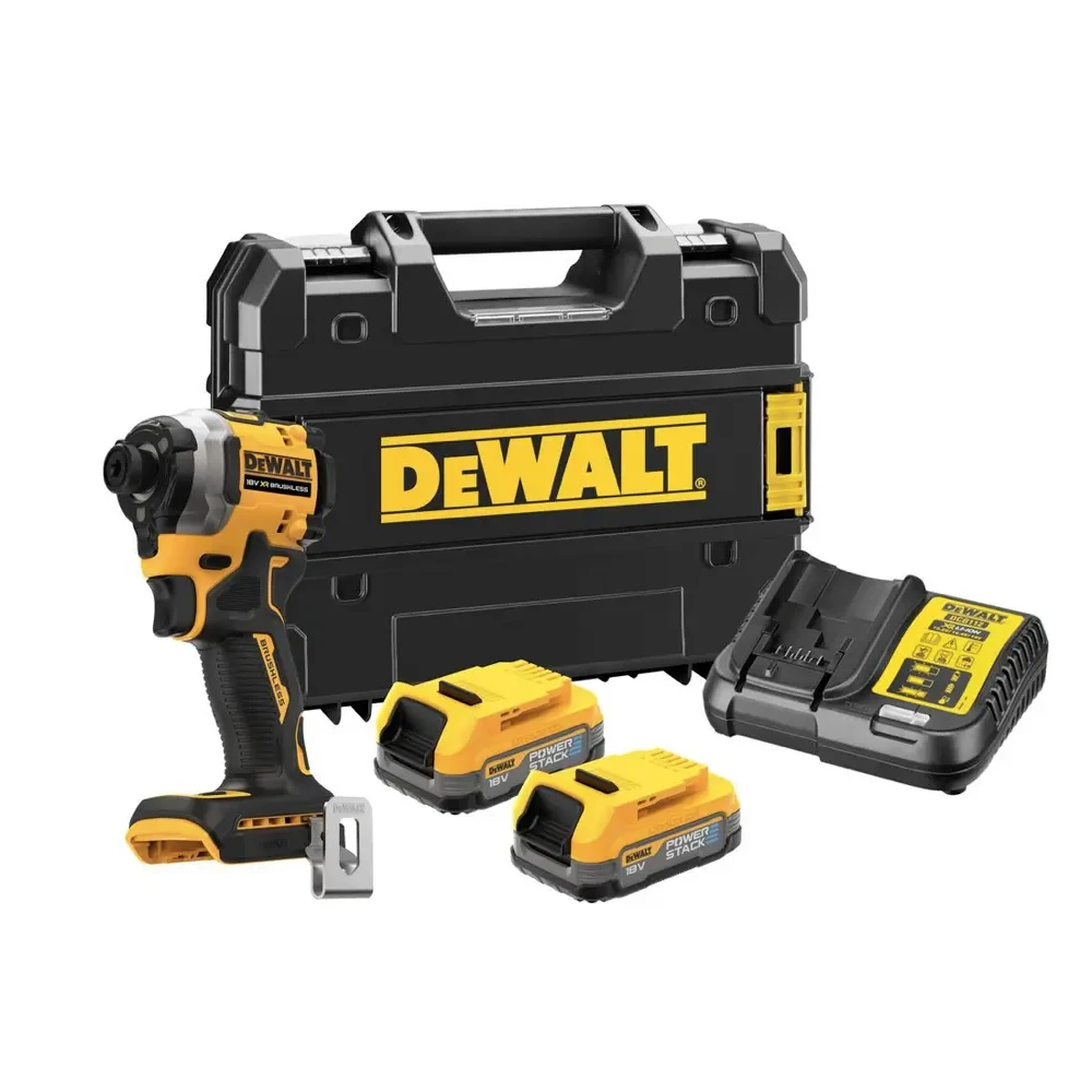 DeWALT DCF850E2T 18V XR Brushless Impact Driver Kit With 2 x Powerstack