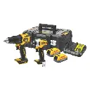 DeWALT DCK2062E2T 18V XR Brushless Twin PowerStack Kit - 2x 1.7Ah Powerstack Batteries, Charger & Tstak II Case
