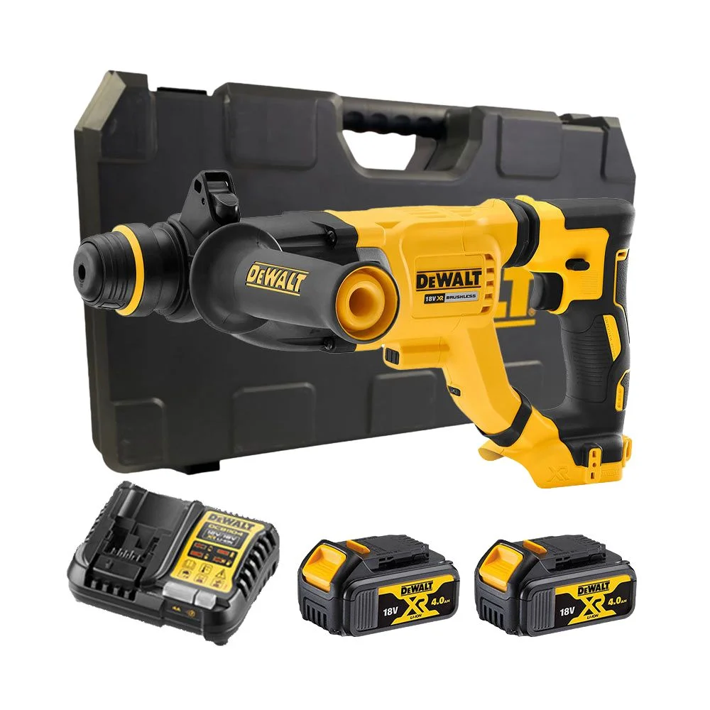 DeWALT DCH263M2 Cordless 18V XR Brushless 3.0J SDS+ Rotary Hammer Drill With 2x4Ah Batts, Charger & Carry Case
