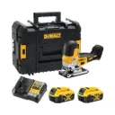 DeWALT DCS335P2 Cordless 18V XR Brushless Grip Jigsaw With 2x5Ah Batteries, Charger & Case
