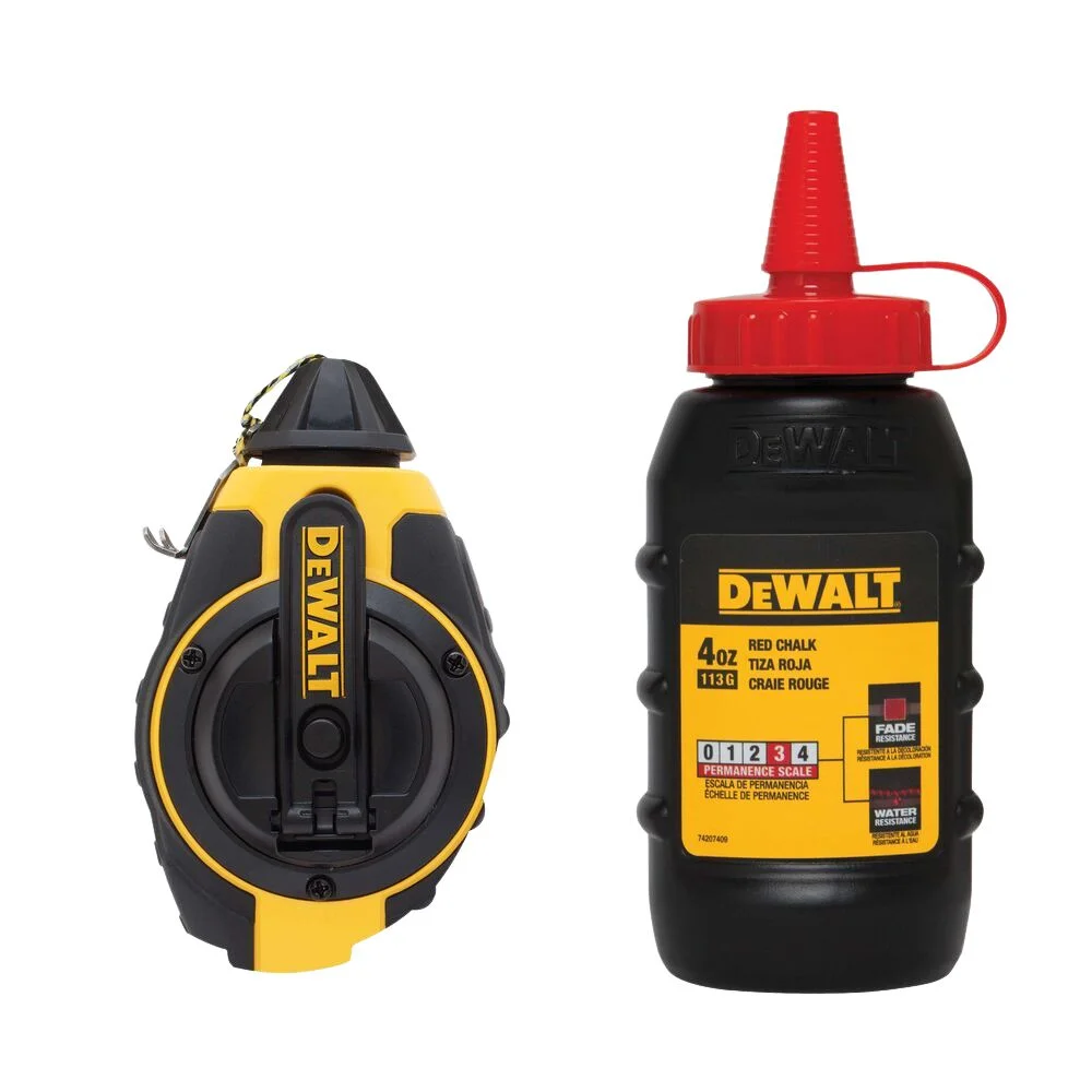 DeWALT DWHT47374L 3:1 Chalk Reel 30m/100 ft with Red Chalk