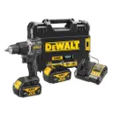 DeWALT DCD100M2T-GB 18V XR Compact Brushless Combi Drill Kit - 2x4.0Ah Batteries, Charger & TSTAK Case