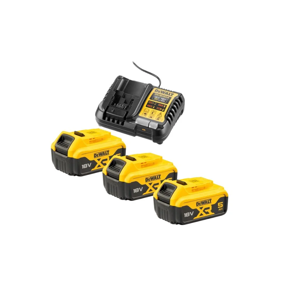 DeWALT DCB1104P3 18V XR Battery Set - 3x 5Ah Batteries & DCB1104 Charger