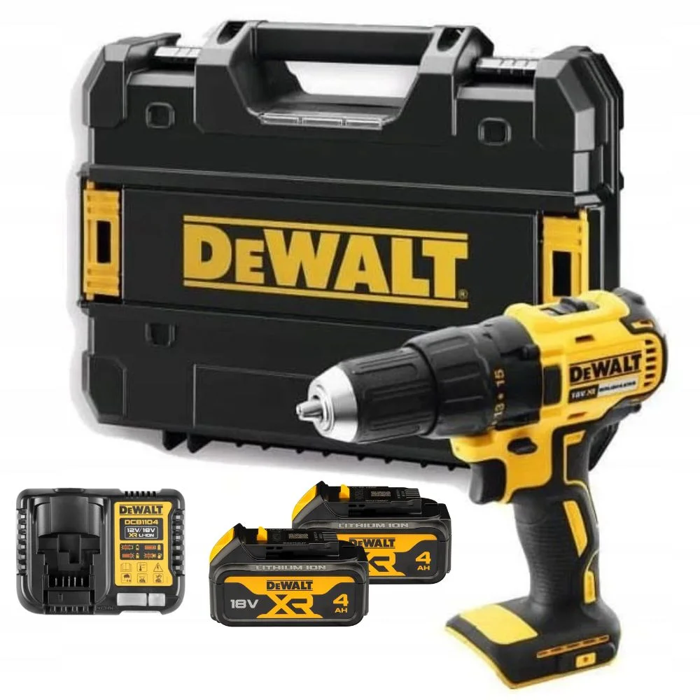 DeWALT DCD777M2T 18V XR Brushless Compact Drill Driver - 2x4Ah Batteries, Charger & TSTAK Case