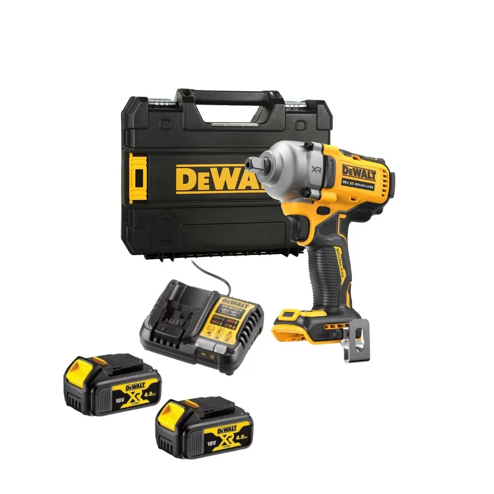 DeWALT DCF892M2 18V XR Brushless 1/2" Compact High Torque Impact Wrench – 2× 4.0Ah Batteries, Charger & TSTAK II Case