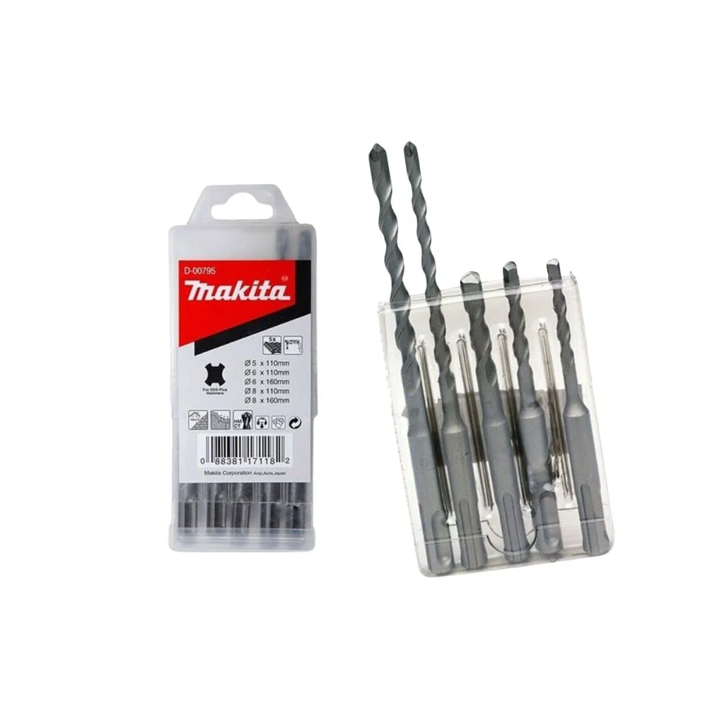 Makita D-00795 Set Power Drill For SDS-Plus Hammers 5,6,8 x 110mm 6,8 x 160