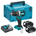 Makita DHP484RFJ 18V Brushless Combi Hammer Drill With 2x3Ah Batteries, Charger & MAKPAC3 Case