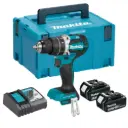Makita DHP484RTJ 18V Li-ion Brushless Combi Hammer Drill with 2x5Ah Batteries,Charger & MAKPAC3 Case
