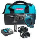 Makita DHR202RFJ 18V LXT SDS+ Rotary Hammer Drill 2x3Ah Batteries,Charger & Tool Bag