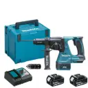 Makita DHR243RMJ Brushless Cordless 18V SDS+ Rotary Hammer Drill with 2x4Ah Batteries, Charger and Carry Case