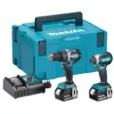 Makita DLX2180TJ Cordless 18V LXT Brushless 2 Piece Power Tool Set with 2x5Ah Batteries, Charger And MAKPAC Case