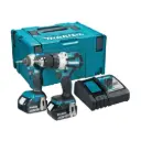 Makita DLX2507TJ 18V LXT 2PC Brushless Combo Kit – DHP489Z + DTD153Z, 2x 5Ah Batts, Charger & MAKPAC 3 Case