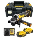 DeWALT DCG405P2 18V XR Cordless 125mm Brushless Angle Grinder Kit - 2x5.0Ah Batteries, Charger & Tstak II Case