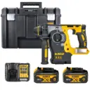 DeWALT DCH273M2 18V XR Brushless SDS Plus Rotary Hammer Drill – 2x 4.0Ah Batteries, Charger & TSTAK VI Case